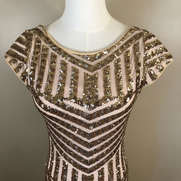 TFNC London Gold Sequin Dress Size 8 - Picture 3 of 11